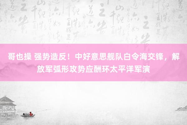 哥也操 强势造反！中好意思舰队白令海交锋，解放军弧形攻势应酬环太平洋军演