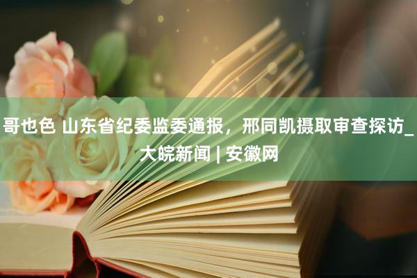 哥也色 山东省纪委监委通报，邢同凯摄取审查探访_大皖新闻 | 安徽网