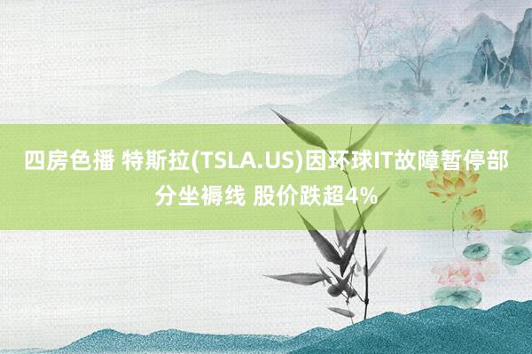 四房色播 特斯拉(TSLA.US)因环球IT故障暂停部分坐褥线 股价跌超4%