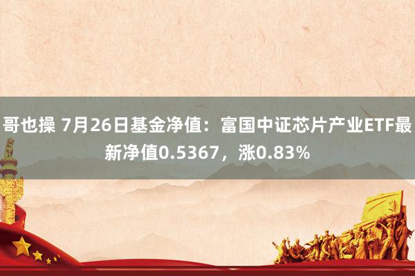 哥也操 7月26日基金净值：富国中证芯片产业ETF最新净值0.5367，涨0.83%