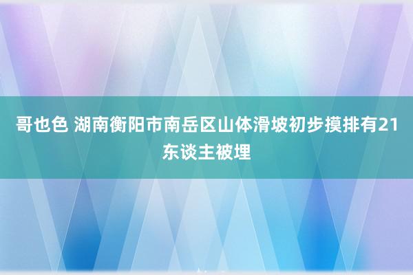 哥也色 湖南衡阳市南岳区山体滑坡初步摸排有21东谈主被埋